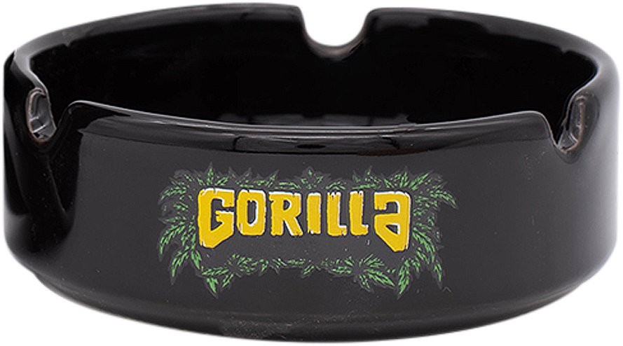 GORILLA Ceramic Ashtray Black