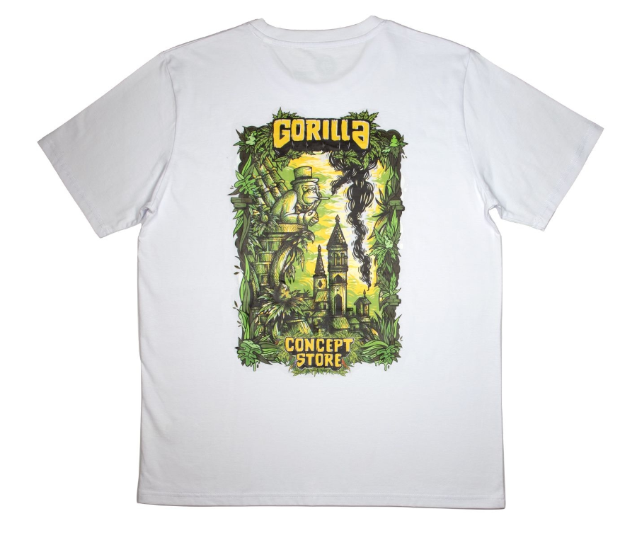 Imagen de CAMISETA GORILLA GOTICO BLANCA/VERDE