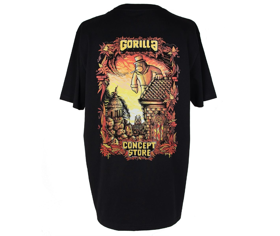 Imagen de CAMISETA GORILLA GOTICO NEGRA/ROJA