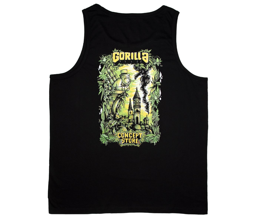 Imagen de CAMISETA SIN MANGAS GORILLA GOTICO NEGRO/VERDE